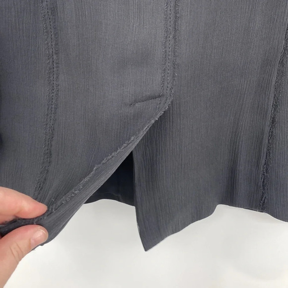 Club Monaco Blazer Womens 0 Gray Silk One Button Front Business Raw Hem - Picture 9 of 12